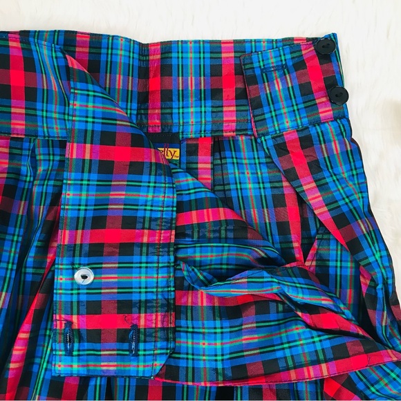 VINTAGE 90s Blue Red Plaid Midi Skirt Deadstock‎ Holiday Christmas Size 8 New - Picture 11 of 15